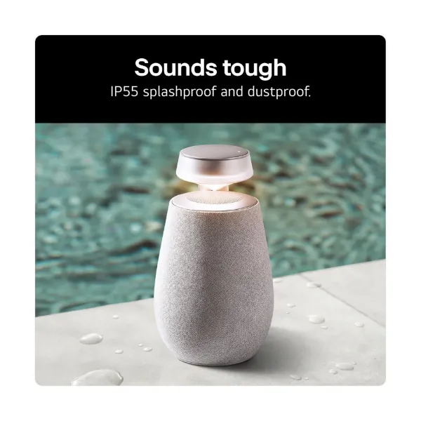 LG XO2TBE.CEUSLLK Xboom 360 Bluetooth Speaker - Beige_splashproof and dustproof
