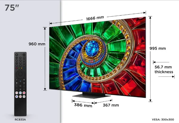 TCL 75RM7L-UK 75" 4K Ultra HD RGB MINI LED Google TV_dimensions