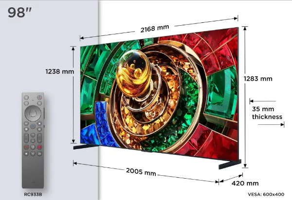 TCL 98RM9L-UK 98" 4K Ultra HD RGB MINI LED Google TV_dimensions
