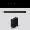 Sony HTA7100KIT.CEK BRAVIA Theatre Bar 7 + S 5.1.2ch Dolby Atmos Soundbar with SASW7 100W Subwoofer - Black_dimensions