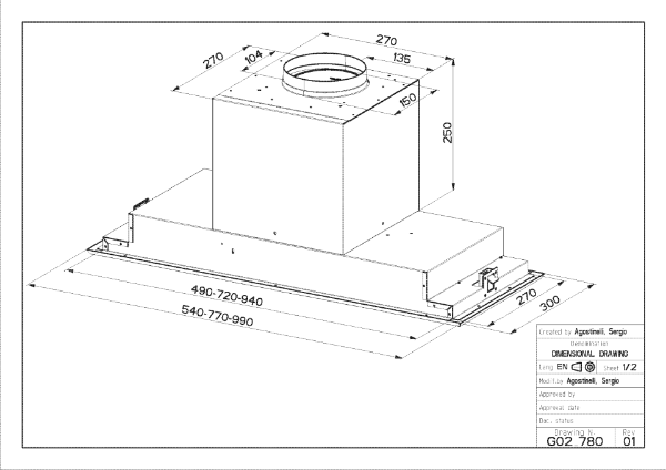 Faber Victory 2.0 77cm Integrated Cooker Hood_dimensions