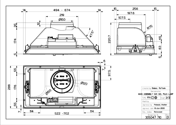 Faber Inca Smart C 52cm Black Integrated Canopy Cooker Hood_diagram