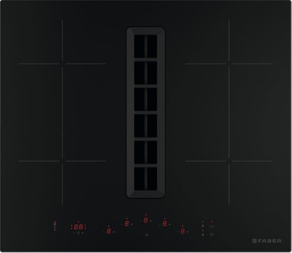 Faber Galileo Flow 60 A600 Ducted Only Black Glass Venting Induction Hob_zones