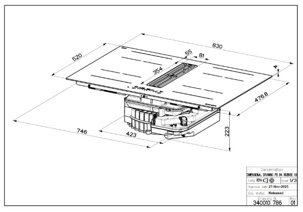 Faber Galileo XL A830 Recirculating Only Matt Black Vented Induction Hob_dimensions