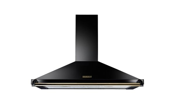 Rangemaster 134330 110cm Classic Chimney Cooker Hood in Black and Brass - RCLAHDC110BL/B_main