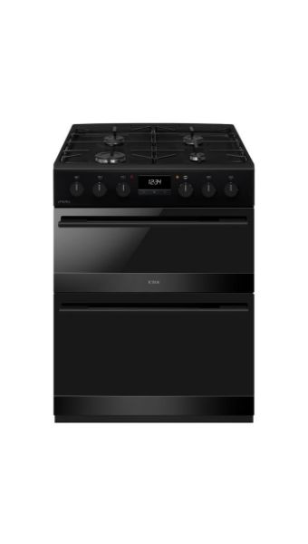 CDA CFD600MB 60cm Dual Fuel Double Oven Cooker in Matte Black_Front View