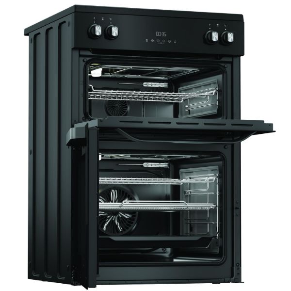 Hotpoint HDME6VDC2AB 60cm Double Oven Electric Cooker with Ceramic Hob - Black