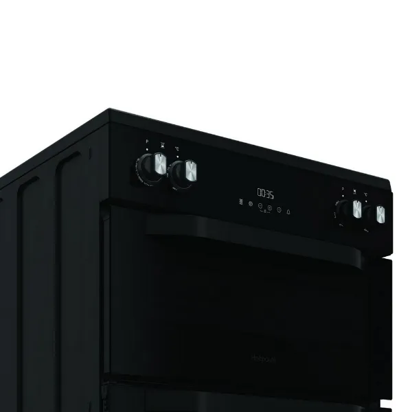 Hotpoint HDME6VDC2AB 60cm Double Oven Electric Cooker with Ceramic Hob - Black