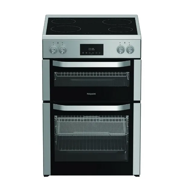 Hotpoint HDME6VDC2AX 60cm Double Oven Electric Cooker with Ceramic Hob - Stainless Steel