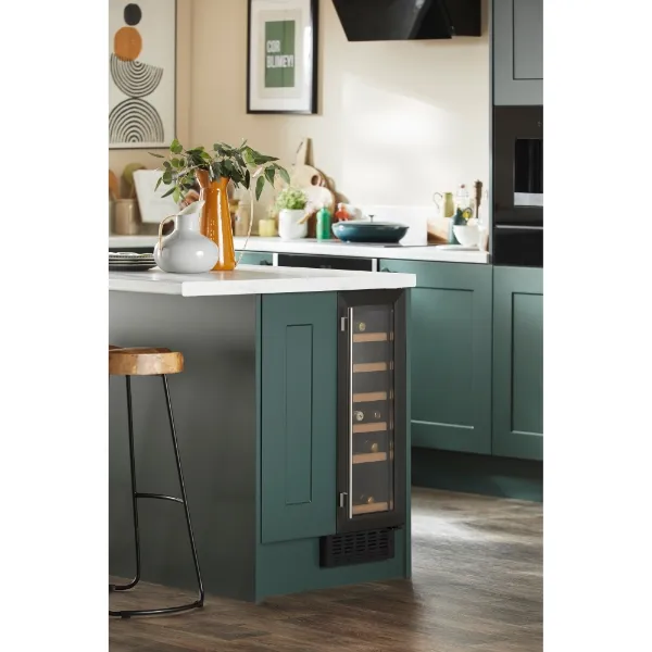 CDA CFWC304BL 30cm Freestanding Undercounter Single Zone Wine Cooler_Installed Kitchen View