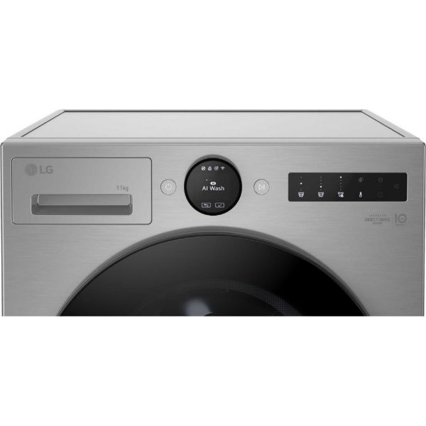 LG F4X7011TSB Series 7 11kg 1400 Spin AI Direct Drive Washing Machine in Silver