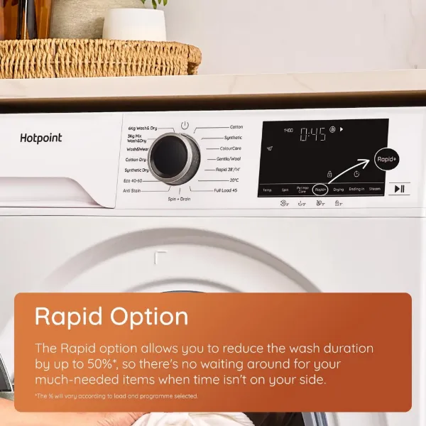 Hotpoint HBD8680GANTISTAINUK 8kg 1400 Spin Washing Machine - Graphite