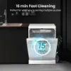 Hisense HS642D90WUK Full-Size Dishwasher - White - 14 Place Settings_fast cleaning