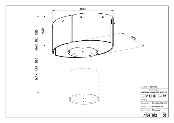 Nest Plus KL Stainless Steel / Glass 86cm Cooker Hood_dimensions