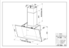 Faber Tweet EG8 LED A80 80cm Black Glass Wall Mounted Cooker Hood_dimensions