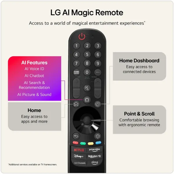 LG OLED48G66LS.AEK 48" 4K OLED evo AI Stand version Smart TV_remote