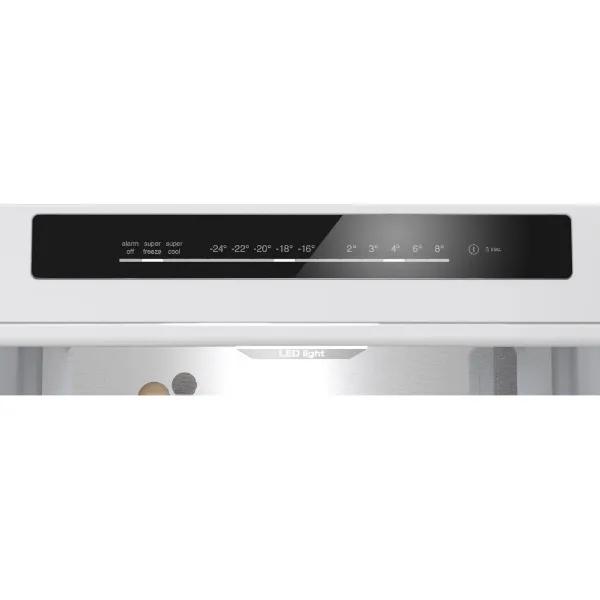 Siemens KG39NVXBG Free-standing fridge-freezer with freezer at bottom in dark inox_controls