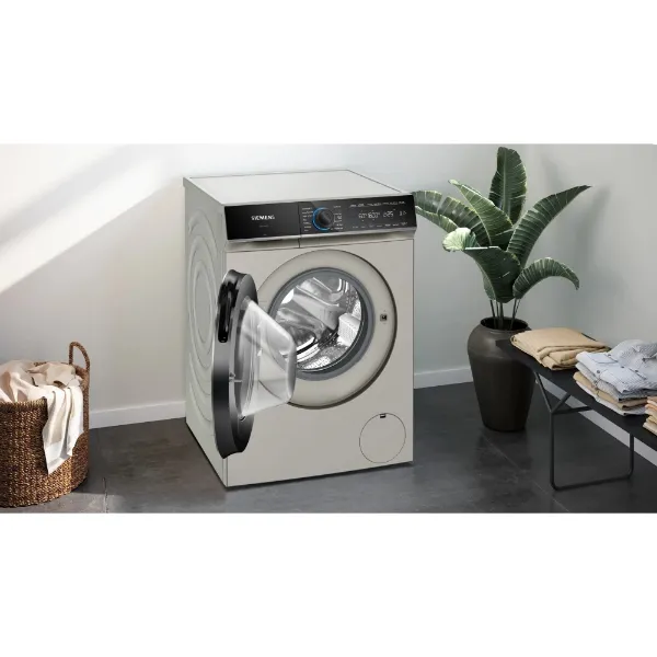 Siemens WG66B2AXGB Washing machine front loader in silver inox_open