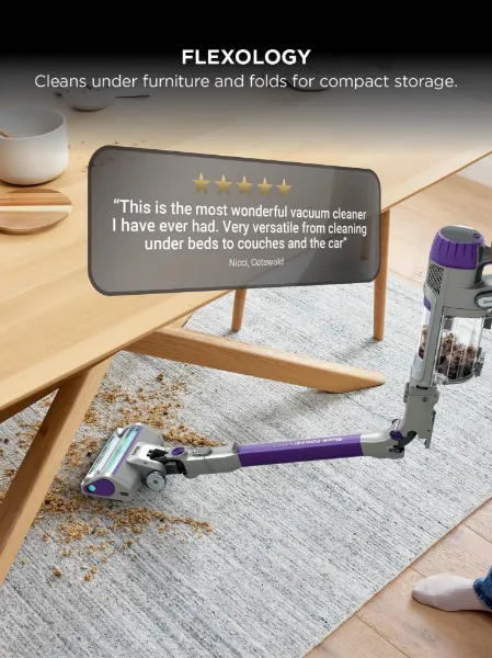 Shark IP1251UK PowerDetect Cordless Vacuum Cleaner - 70 Minutes Run Time - Purple/Grey_flexology