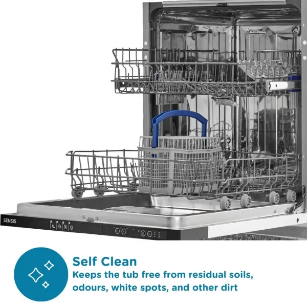 Sensis DWBI0213FSDWA Integrated Dishwasher - White - 13 Place Settings_self clean