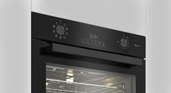 Blomberg ROEN8232WBP 72L Single Electric Oven - Black_angled top