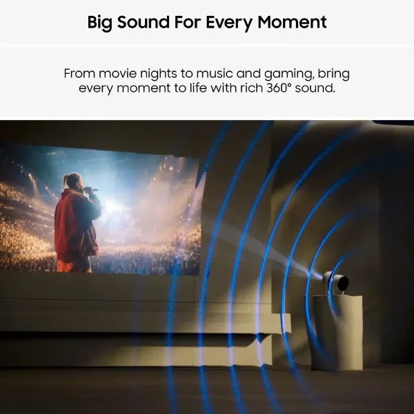 Samsung SP-LFF3HLAXXXU Freestyle+ Full HD Portable Projector - Cloud White_sound