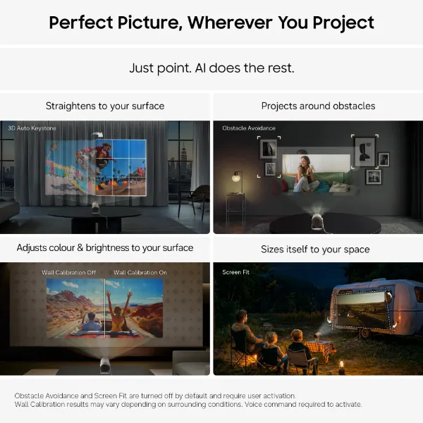 Samsung SP-LFF3HLAXXXU Freestyle+ Full HD Portable Projector - Cloud White_picture 2