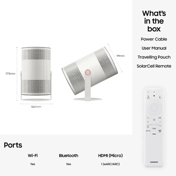 Samsung SP-LFF3HLAXXXU Freestyle+ Full HD Portable Projector - Cloud White_contents