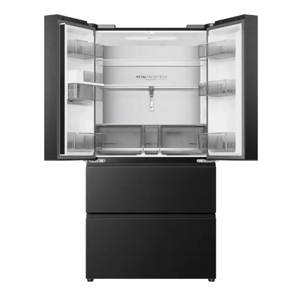 Haier HFR59F18CWMB French Door Style Fridge Freezer - Black