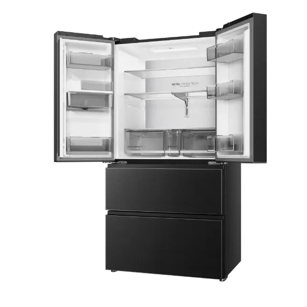 Haier HFR59F18CWMB French Door Style Fridge Freezer - Black