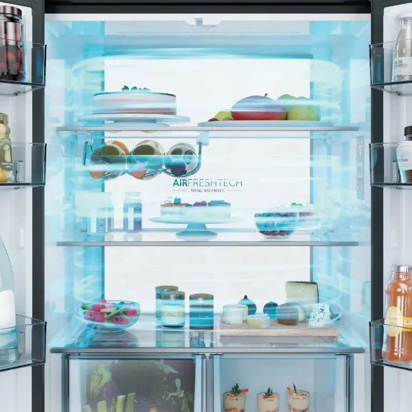 Haier HFKR5718DNMM 60/40 Total No Frost Multi-door Fridge Freezer - Inox