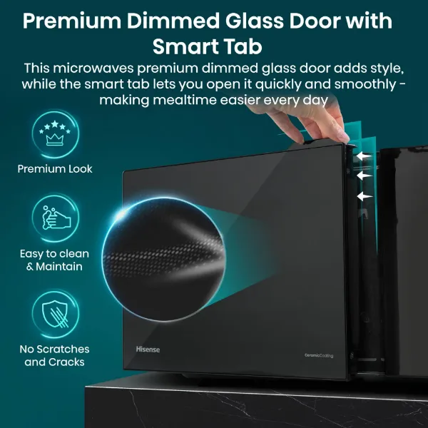 Hisense H23MOBS5H4UK 23 Litres Solo Microwave - Black_glass door