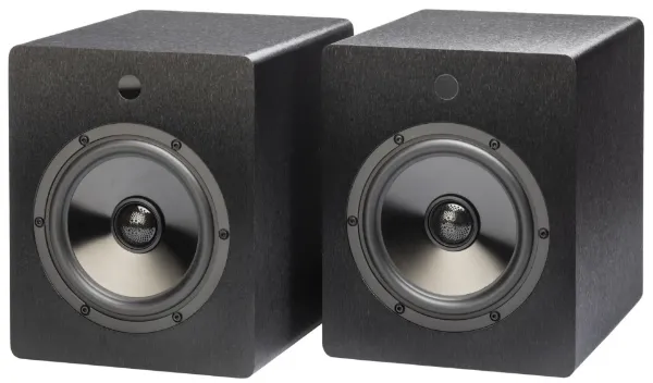 Mitchell Acoustics UStream Two Active stereo wireless Speakers - Black_angled view 2