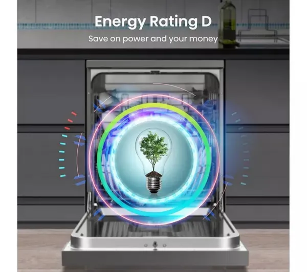 Hisense HS642D90XUK Dishwasher - Stainless Steel - 14 Place Settings_energy rating