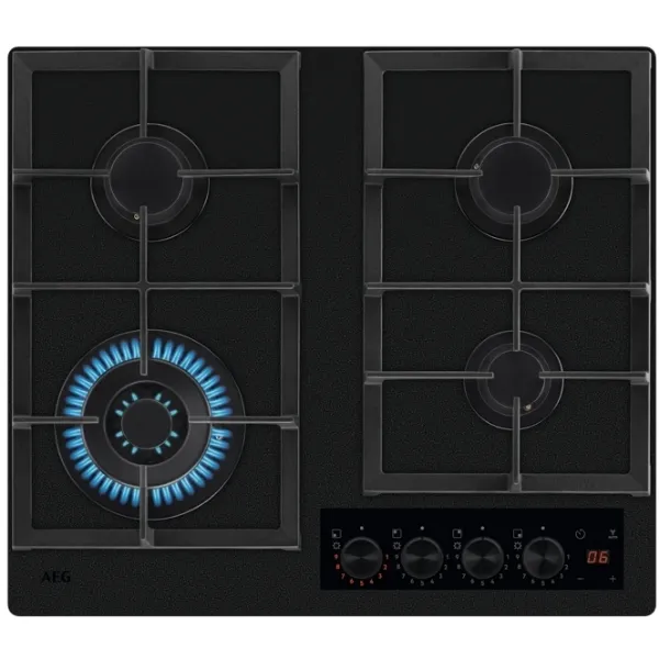 AEG HKB64341NL 8000 Flamelight Gas On Glass Hob 60cm_front
