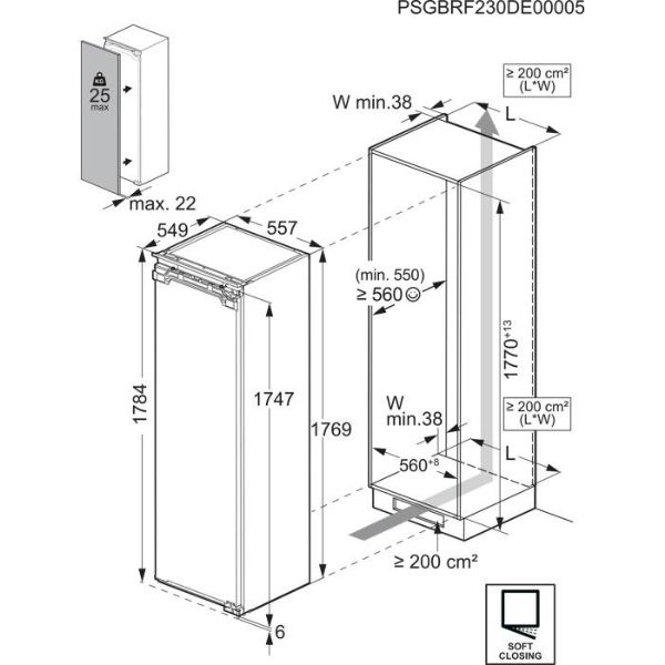 AEG NK9CS181EC 9000 LongFresh Integrated Fridge 176.9 cm