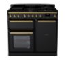 Rangemaster 18074 Estel Deluxe 100 Dual Fuel Range Cooker in Gloss Black with Antique Brass Trim - ESDL100DFPGBL/AB1_main